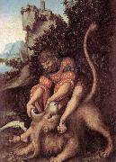 CRANACH, Lucas the Elder Samson's Fight with the Lion oil painting picture wholesale